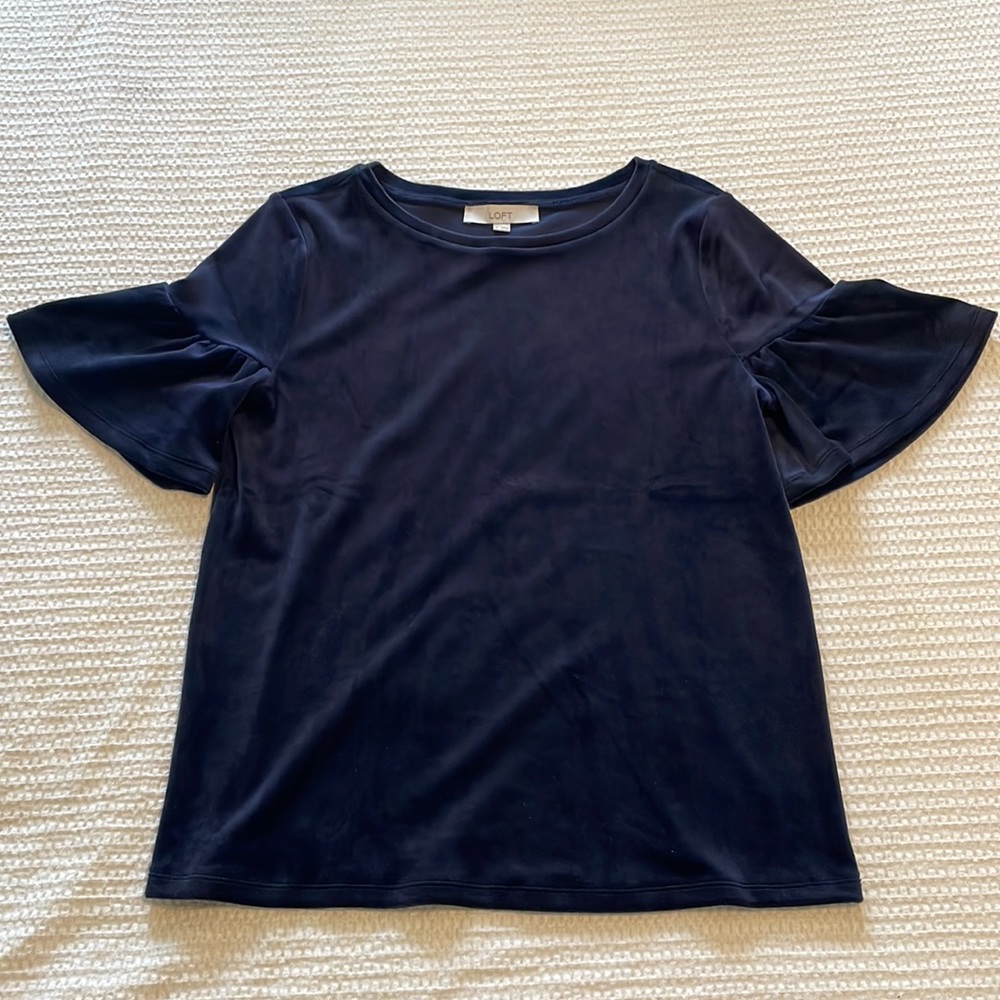 Bell Sleeve Velvet Blouse